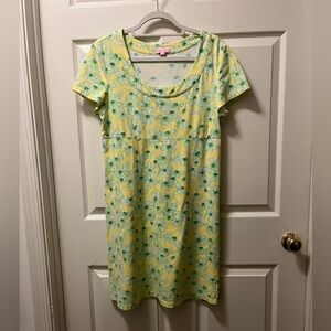 Lilly Pulitzer Yellow and Green Floral Dress Size M